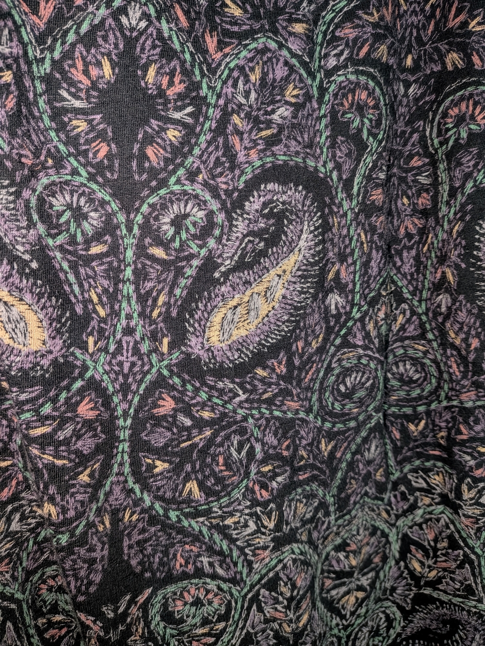 Lucky Brand Purple Paisley Short Sleeve Tee 1X - Picture 3 of 5